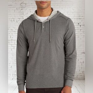 Flag & Anthem Henley Hoodie Men’s Small NWT | Gray Thermal Soft Sporty Layer